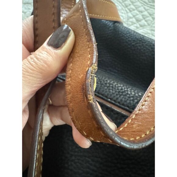 Dooney and Bourke Florentine Pebble Grain Leather Satchel, Black/Brown. - Picture 15 of 15